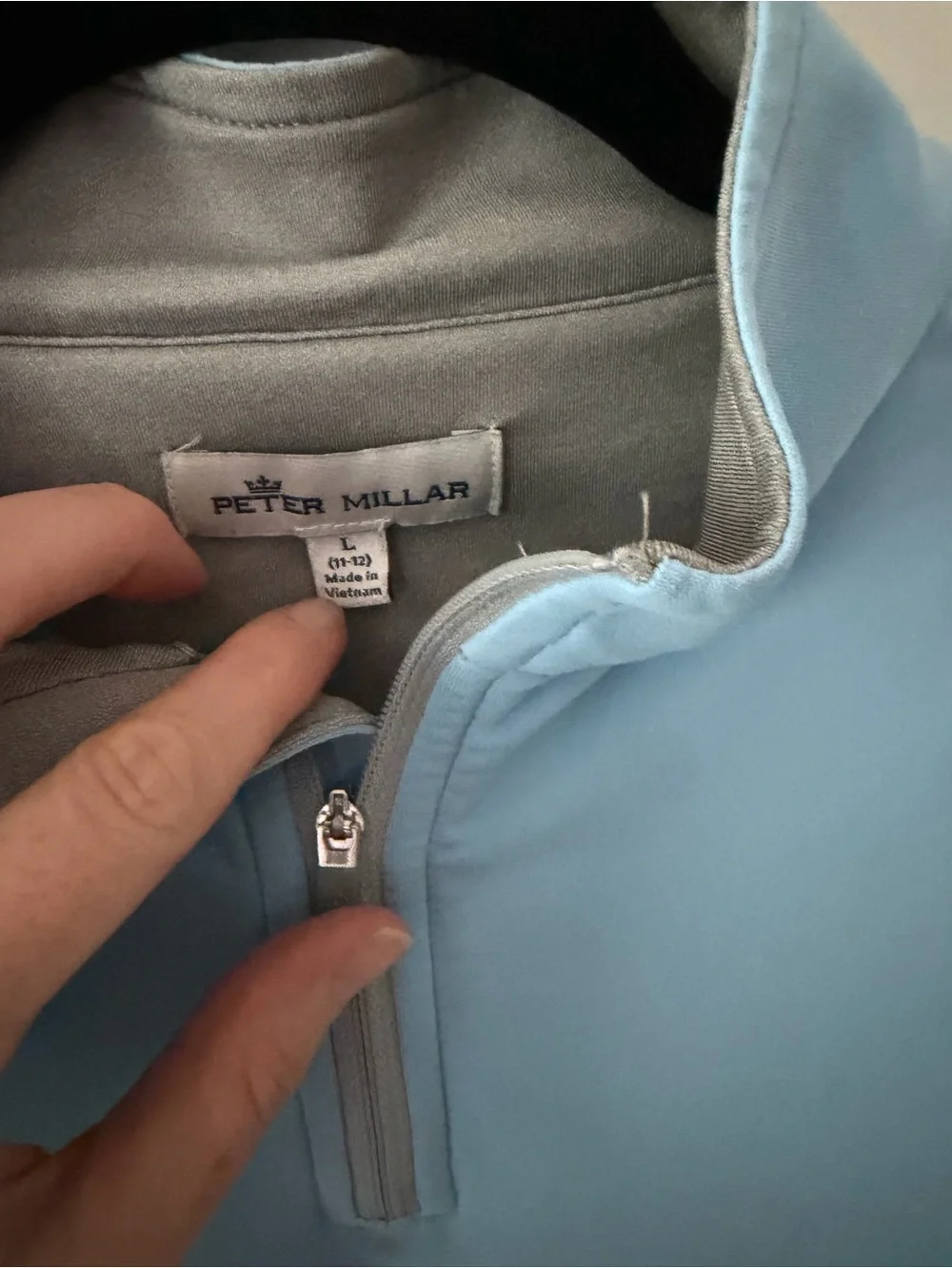 Peter Millar Crown Sport Performance 1/4 Zip Pullover Blue Youth Large